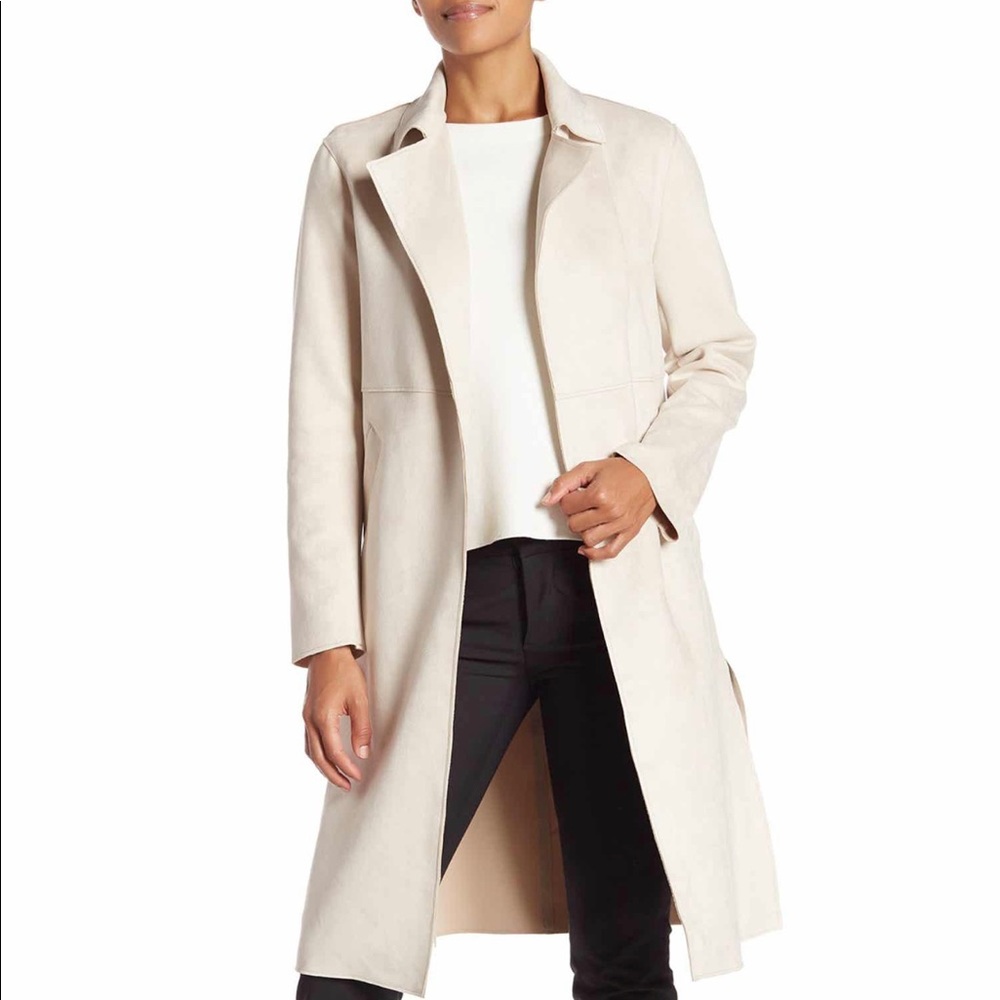 Catherine Malandrino Ivory Faux Suede Jacket